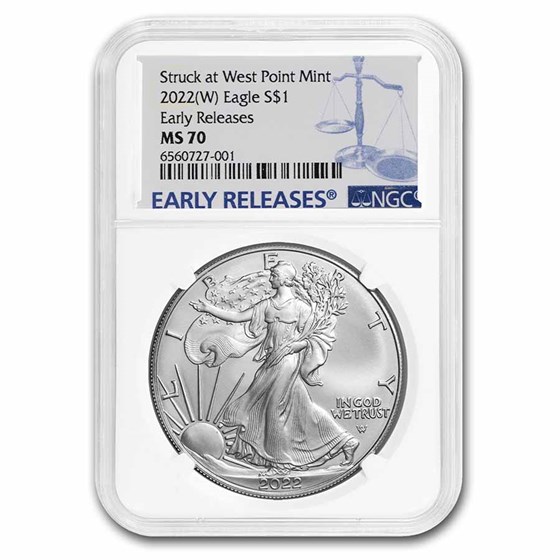 2022-(W) American Silver Eagle MS-70 NGC (ER, Blue Label)