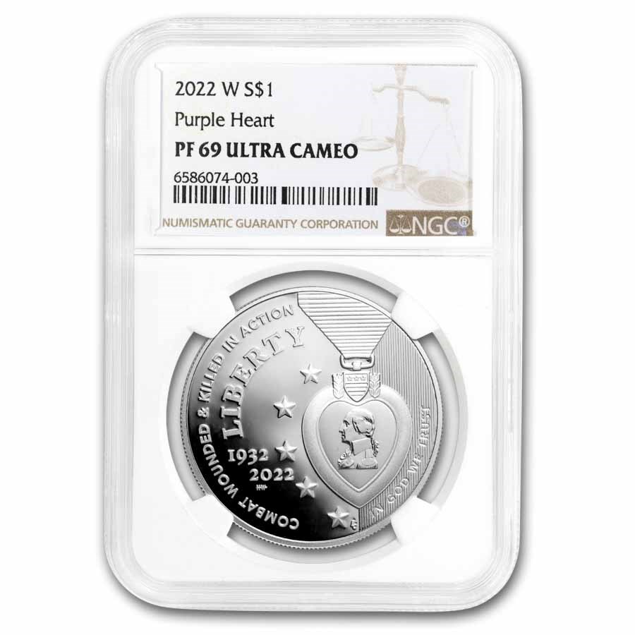 2022-W Purple Heart Hall of Honor $1 Silver PF-69 NGC