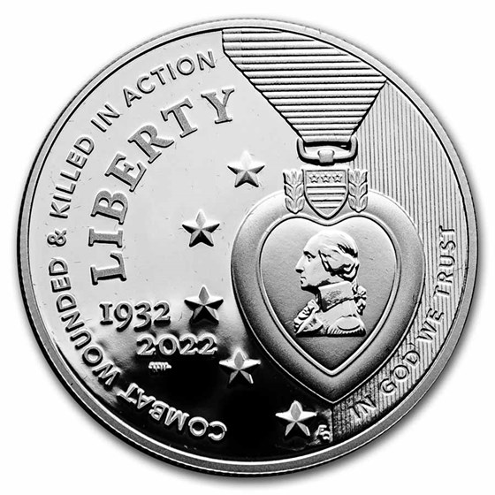 2022-W Purple Heart Hall of Honor $1 Silver Proof (w/Box & CoA) 2022-W Purple Heart Hall of Honor $1 Silver Proof (w/Box & CoA)