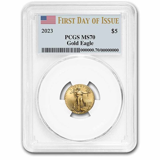 2023 1/10 oz American Gold Eagle MS-70 PCGS (First Day of Issue) 2023 1/10 oz American Gold Eagle MS-70 PCGS (First Day of Issue)