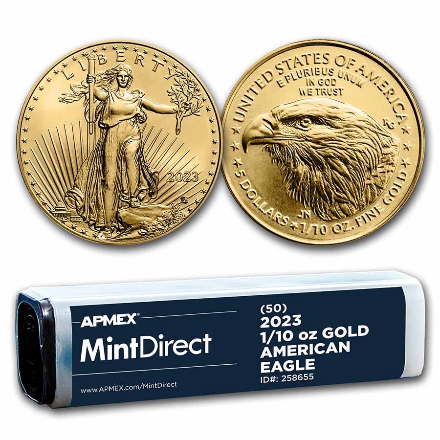 2023 1/10 oz American Gold Eagles (50-Coin MintDirect® Tube)