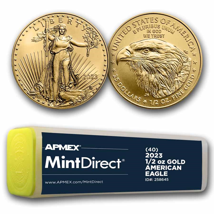 2023 1/2 oz American Gold Eagles (40-Coin MintDirect® Tube)