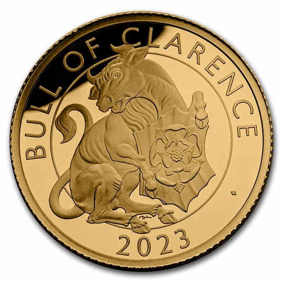 2023 1/4 oz Gold Tudor Beasts Bull of Clarence Proof (Box/COA) 2023 1/4 oz Gold Tudor Beasts Bull of Clarence Proof (Box/COA)