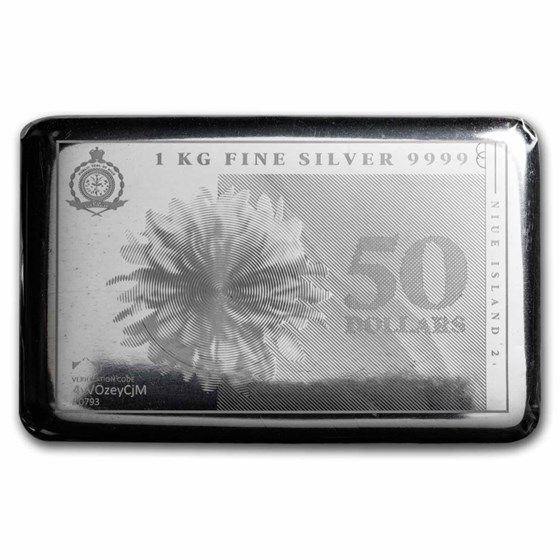 2023 1 Kilo Silver Note Coin Bar - Pressburg Mint (Flower) 2023 1 Kilo Silver Note Coin Bar - Pressburg Mint (Flower)