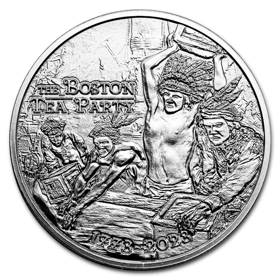 2023 1 oz Ag $1 American Rev 250th Anniv Boston Tea Party Prf 2023 1 oz Ag $1 American Rev 250th Anniv Boston Tea Party Prf
