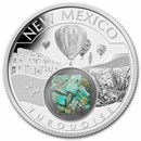 2023 1 oz Ag Treasures of the U.S. New Mexico Turquoise (Box/COA)