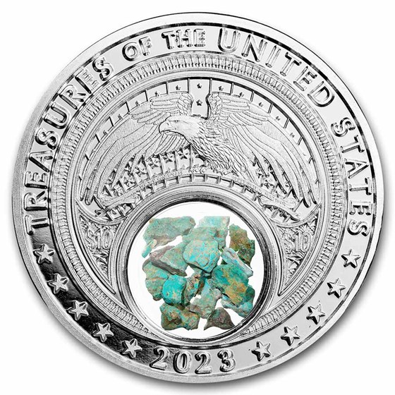 Buy 2023 1 oz Silver New Mexico Turquoise Colorized | APMEX
