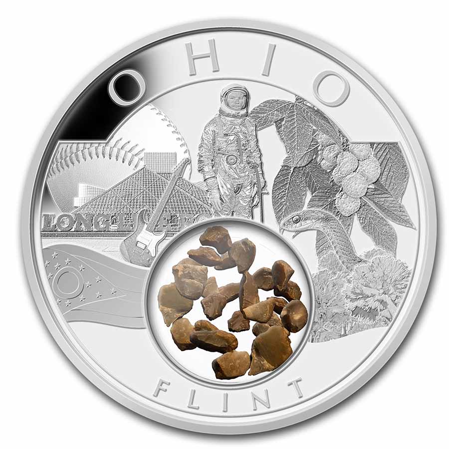 Buy 2023 1 oz Ag Treasures of the U.S. Ohio Flint (Box/COA) | APMEX