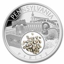 2023 1 oz Ag Treasures of the U.S. Pennsylvania Pyrite (Box/COA)
