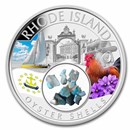 2023 1 oz Ag Treasures Rhode Island Oyster Shells (Colorized)