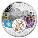 2023 1 oz Ag Treasures South Dakota Mammoth Bone (Colorized)