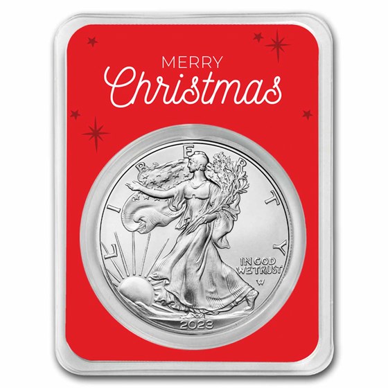 2023 1 oz American Silver Eagle - w/Christmas Snowy Village Card