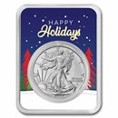 2023 1 oz American Silver Eagle - w/Happy Holidays Trees Card