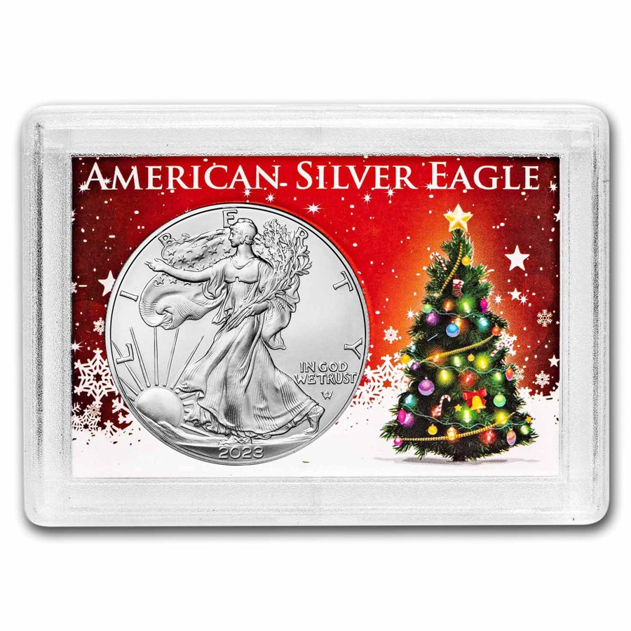 2023 1 oz American Silver Eagle - w/Harris Holder, Christmas Tree