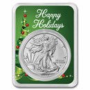 2023 1 oz American Silver Eagle - w/Holiday Ribbon Tree Card