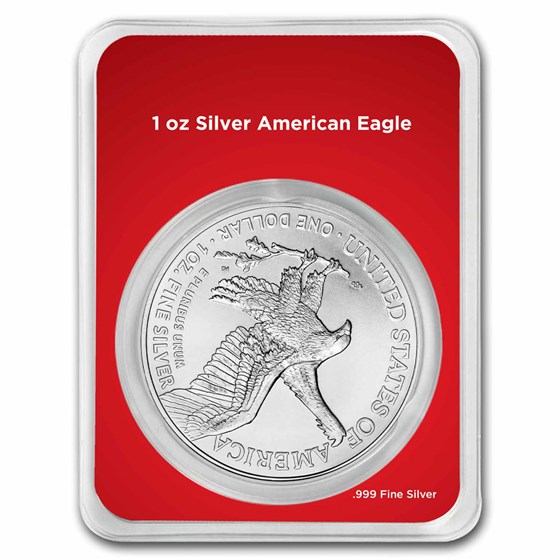 Buy 2023 1 oz Silver Eagle Red Merry Christmas Card APMEX