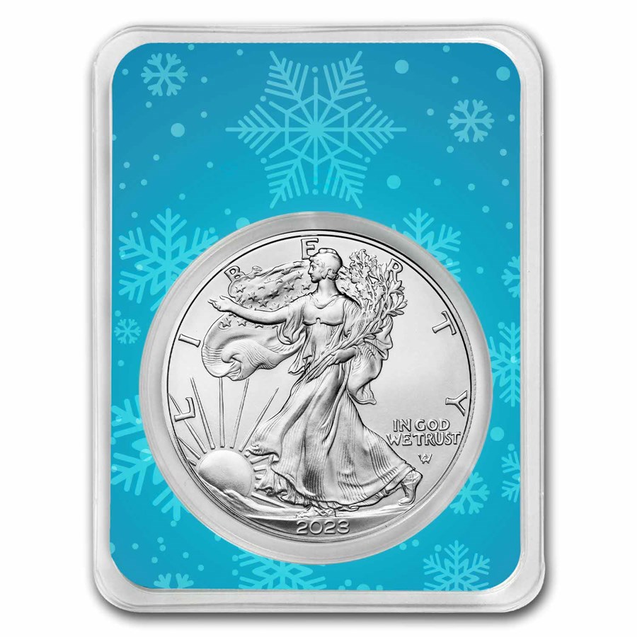 2023 1 oz American Silver Eagle - w/Snowflakes Card