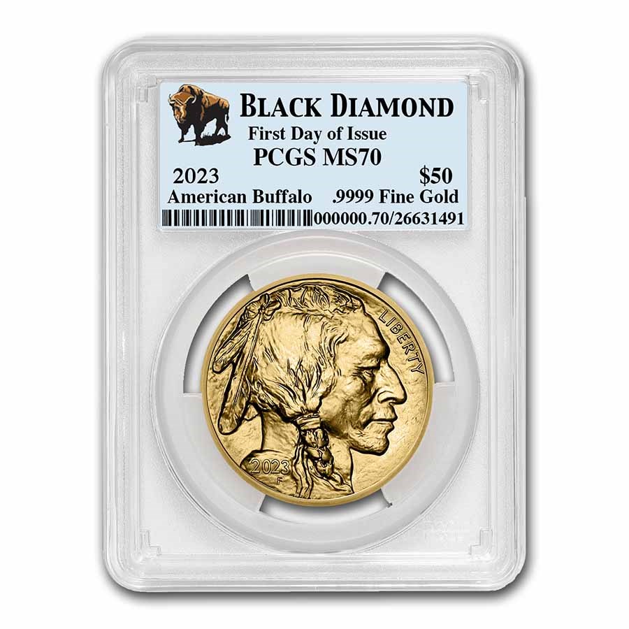 2023 1 oz Gold Buffalo MS-70 PCGS (FDI, Black Diamond)