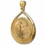 2023 1 oz Gold Eagle Teardrop Pendant (Prong Bezel)