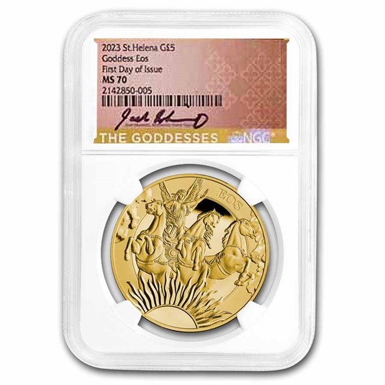 2023 1 oz Gold Goddesses: Eos and the Horses MS-70 NGC (FDI) 2023 1 oz Gold Goddesses: Eos and the Horses MS-70 NGC (FDI)