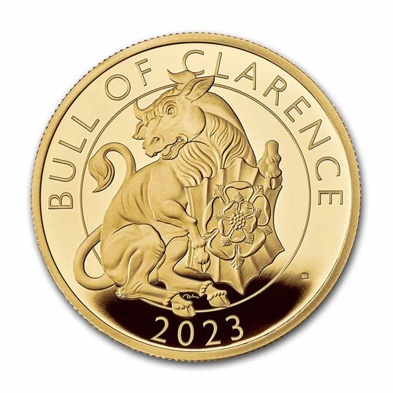 2023 1 oz Gold Royal Tudor Beasts Bull of Clarence Prf (Box/COA)