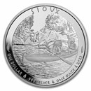 2023 1 oz Silver $1 Sioux Indian Chief Canoe BU