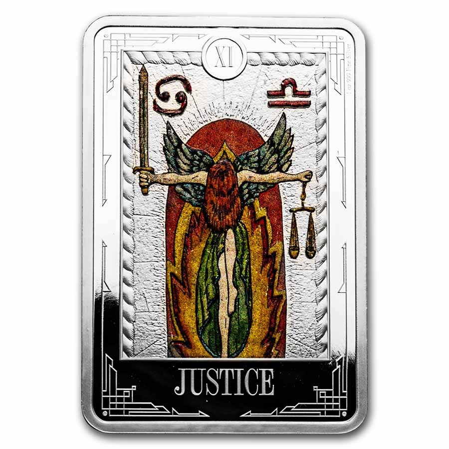 2023 1 oz Silver $2 Tarot Cards: Justice