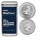 2023 1 oz Silver Britannia 25-Coin MintDirect® Tube (Queen)