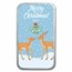 2023 1 oz Silver Colorized Bar - Deer in Snow Under Mistletoe