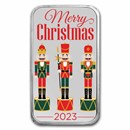 2023 1 oz Silver Colorized Bar - Merry Christmas Nutcrackers