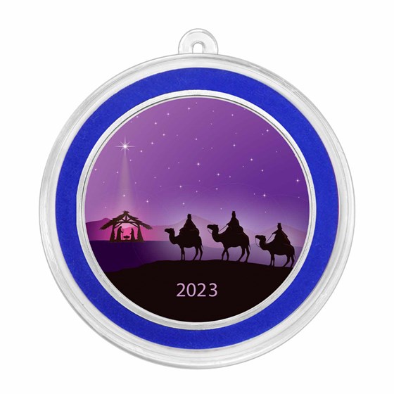 2023 1 oz Silver Colorized Round - 3 Wise Men - Amethyst Night