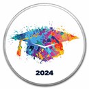 2023 1 oz Silver Colorized Round - APMEX (Colorful Graduate Cap)