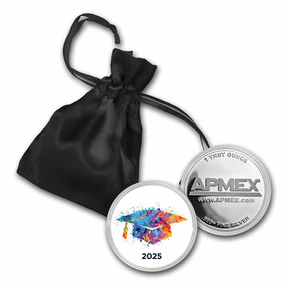 2023 1 oz Silver Colorized Round - APMEX (Colorful Graduate Cap) 2023 1 oz Silver Colorized Round - APMEX (Colorful Graduate Cap)