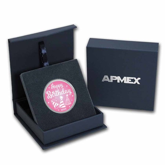 2023 1 oz Silver Colorized Round - APMEX (Happy Birthday Pink) 2023 1 oz Silver Colorized Round - APMEX (Happy Birthday Pink)