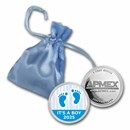 2023 1 oz Silver Colorized Round - APMEX (It's A Boy, Footprints)