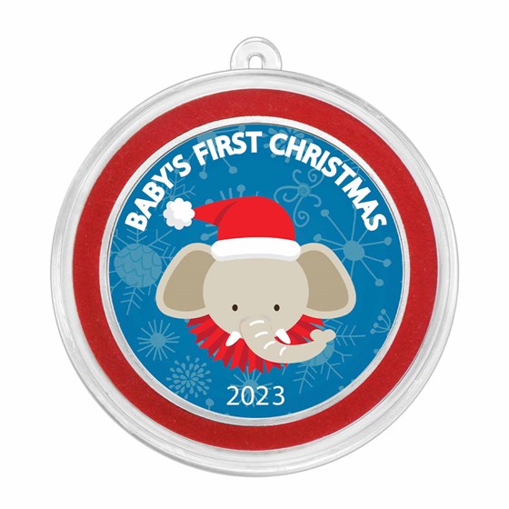 2023 1 oz Silver Colorized Round - Baby's First Christmas