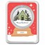 2023 1 oz Silver Colorized Round - Cottage/Snowman in Snowglobe