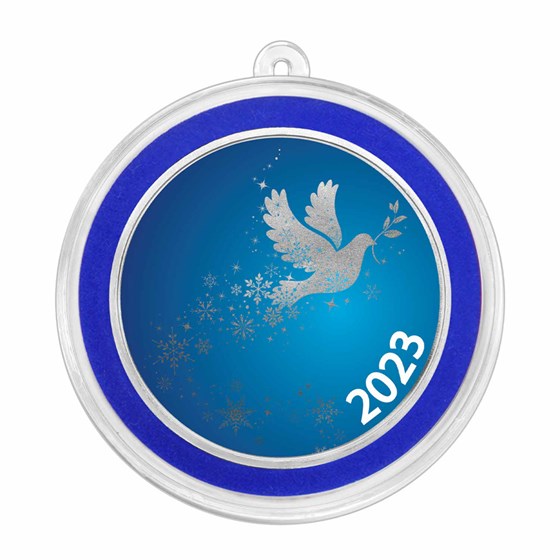 2023 1 oz Silver Colorized Round - Dove Snowflakes