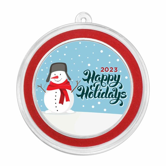 2023 1 oz Silver Colorized Round - Happy Holidays Snowman
