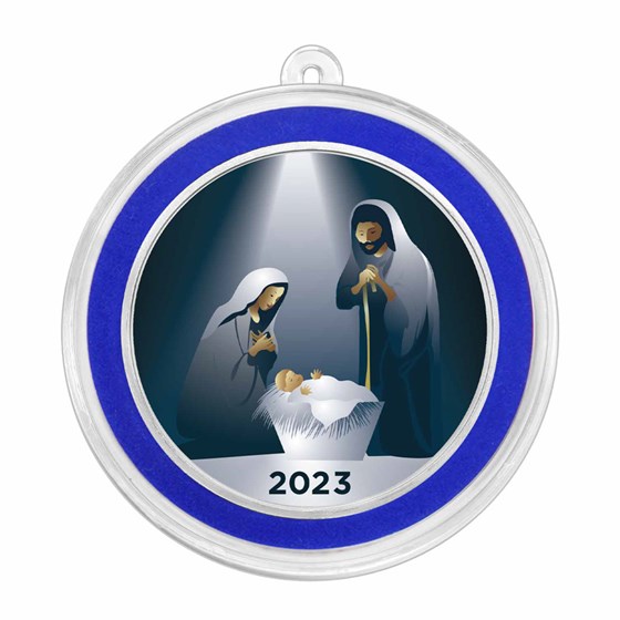 2023 1 oz Silver Colorized Round - Mary, Joseph & Baby Jesus