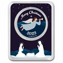 2023 1 oz Silver Colorized Round - Starry Night Angel & Nativity