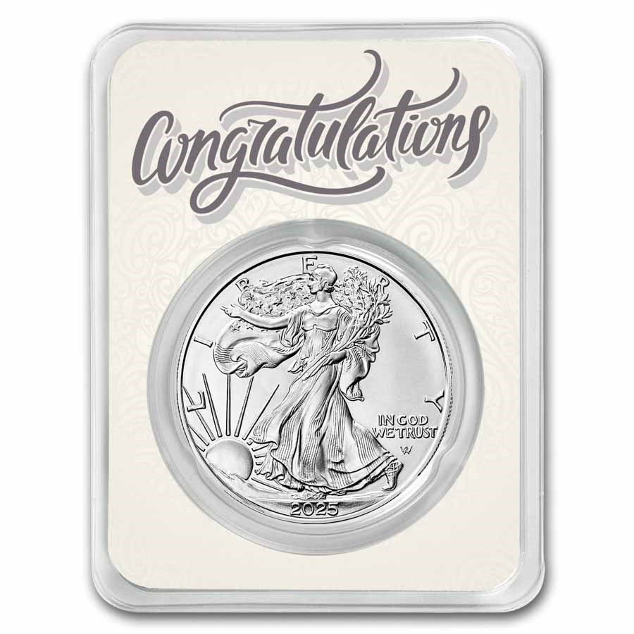 2023 1 oz Silver Eagle - w/Congrats, Newlyweds Card, In TEP