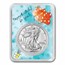 2023 1 oz Silver Eagle - w/Happy Birthday, Balloons Card, In TEP