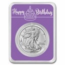 2023 1 oz Silver Eagle - w/Happy Birthday, Purple Card, In TEP