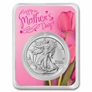2023 1 oz Silver Eagle - w/Happy Mother's Day, Pink Card, In TEP
