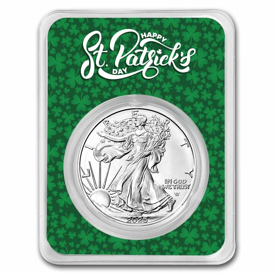 2023 1 oz Silver Eagle - w/Happy St. Patrick's Day Card, In TEP
