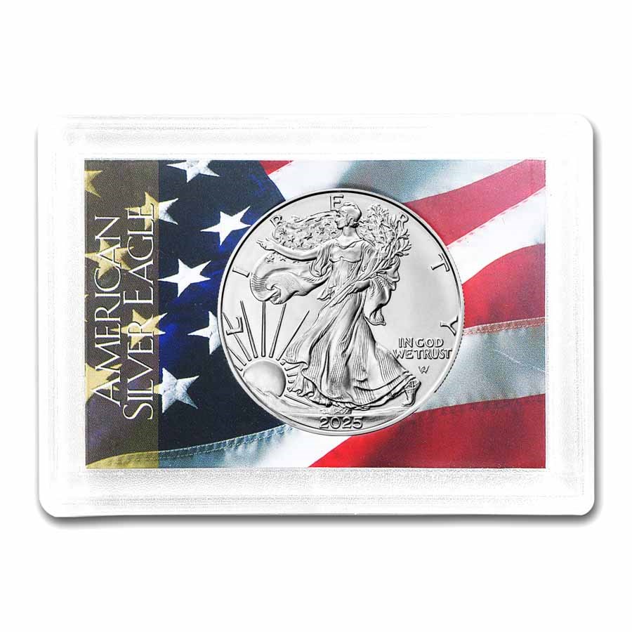 2023 1 oz Silver Eagle - w/Harris Holder, American Flag Design