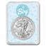 2023 1 oz Silver Eagle - w/"It's A Boy", Baby Blue Card, In TEP