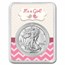 2023 1 oz Silver Eagle - w/"It's A Girl", Baby Birds Card, In TEP