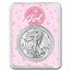 2023 1 oz Silver Eagle - w/"It's A Girl", Pink Card, In TEP